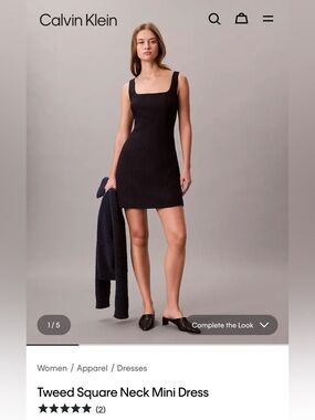 ISO- IN SEARCH OF-Calvin Klein Tweed Square Neck mini Dress